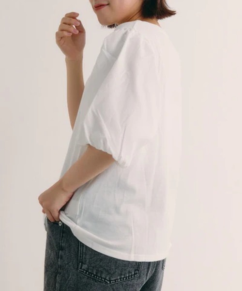 merrylatte(メリーラテ)の「切替バルーンスリーブカットソー【IROHANI】(Tシャツ/カットソー・レディース・ホワイト・FREE)」の4枚目の写真