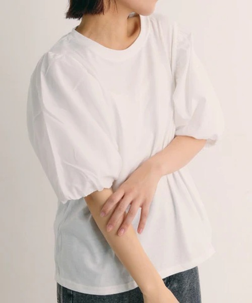 merrylatte(メリーラテ)の「切替バルーンスリーブカットソー【IROHANI】(Tシャツ/カットソー・レディース・ホワイト・FREE)」の5枚目の写真