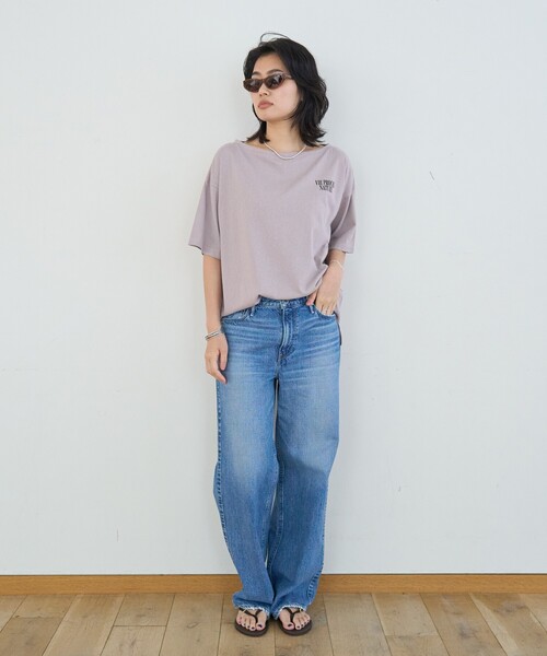 Rouge vif Anna(ルージュヴィフアンナ)の「ボートネックロゴTシャツ(Tシャツ/カットソー・レディース・チャコールグレー/ライトグレー・フリー)」の21枚目の写真