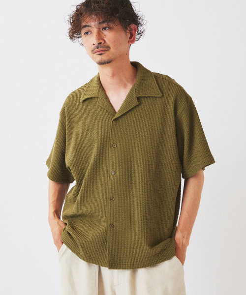 RIDING HIGH（ライディングハイ）の「RIDING HIGH / ライディングハイ 別注 サッカージャージー 半袖シャツ（シャツ/ブラウス・メンズ・カーキ/アイボリー/ブラック系その他・MEDIUM/LARGE）」の14枚目の写真
