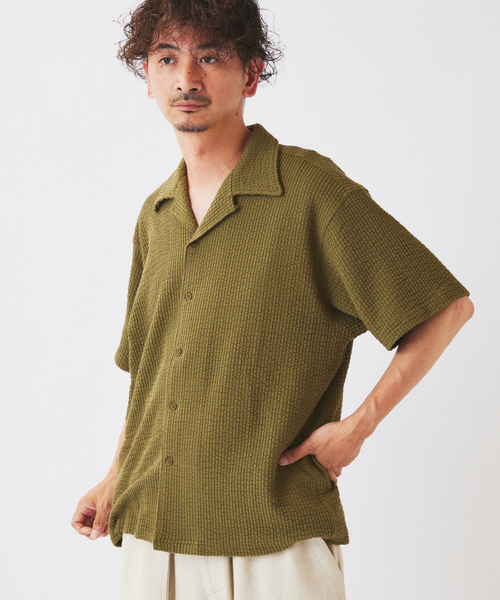 RIDING HIGH（ライディングハイ）の「RIDING HIGH / ライディングハイ 別注 サッカージャージー 半袖シャツ（シャツ/ブラウス・メンズ・カーキ/アイボリー/ブラック系その他・MEDIUM/LARGE）」の15枚目の写真