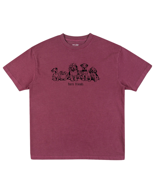 NAVYTEAM(ネイビーチーム)の「Furry Friends ピグメント半袖Tシャツ(4色)(Tシャツ/カットソー・レディース・チャコール/ブラウン/バーガンディー/ブルー・MEDIUM/SMALL/X-LARGE/LARGE)」の4枚目の写真
