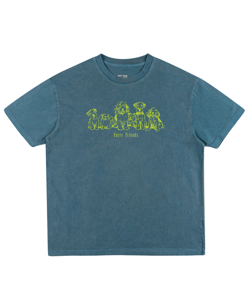NAVYTEAM(ネイビーチーム)の「Furry Friends ピグメント半袖Tシャツ(4色)(Tシャツ/カットソー・レディース・チャコール/ブラウン/バーガンディー/ブルー・MEDIUM/SMALL/X-LARGE/LARGE)」の3枚目の写真