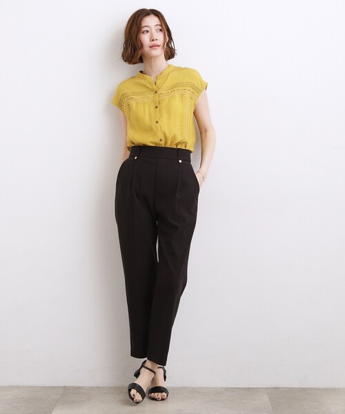 grove(グローブ)の「センタープレスがとれにくい、ハイパーストレッチテーパードパンツ(その他パンツ・レディース・ナチュラル/ブラック/ネイビー/ブラウン系・05/03/01/04/02)」の7枚目の写真