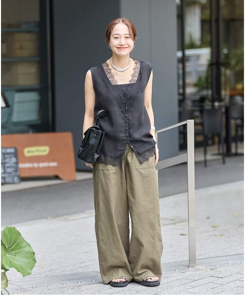 JOURNAL STANDARD(ジャーナルスタンダード)の「《追加2》コットンリネン EASY Utility パンツ(その他パンツ・レディース・カーキ/ピンク/ホワイト・38/36)」の14枚目の写真