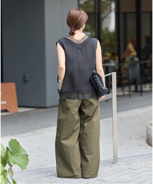 JOURNAL STANDARD(ジャーナルスタンダード)の「《追加2》コットンリネン EASY Utility パンツ(その他パンツ・レディース・カーキ/ピンク/ホワイト・38/36)」の6枚目の写真