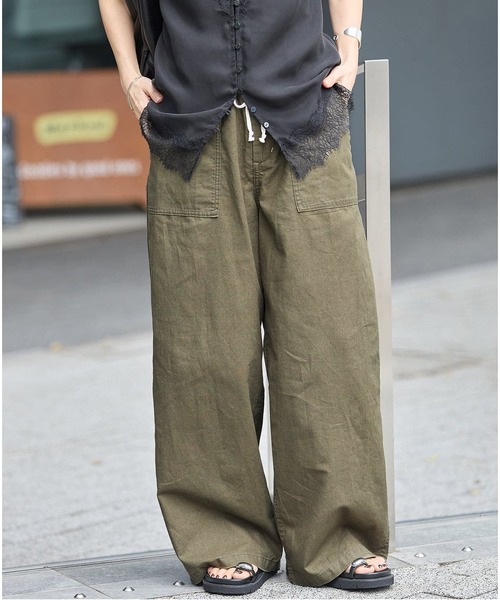 JOURNAL STANDARD(ジャーナルスタンダード)の「《追加2》コットンリネン EASY Utility パンツ(その他パンツ・レディース・カーキ/ピンク/ホワイト・38/36)」の7枚目の写真