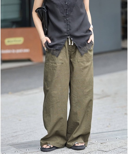 JOURNAL STANDARD(ジャーナルスタンダード)の「《追加2》コットンリネン EASY Utility パンツ(その他パンツ・レディース・カーキ/ピンク/ホワイト・38/36)」の8枚目の写真