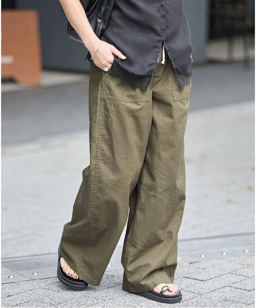 JOURNAL STANDARD(ジャーナルスタンダード)の「《追加2》コットンリネン EASY Utility パンツ(その他パンツ・レディース・カーキ/ピンク/ホワイト・38/36)」の9枚目の写真