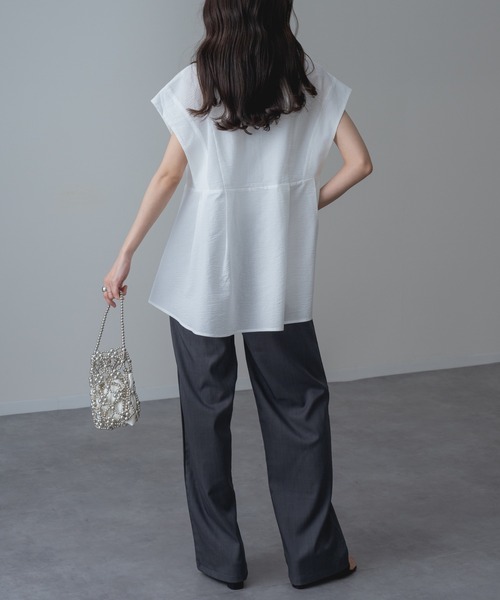refinedworks(リファインドワークス)の「【refinedworks】サッカー 素材 の上品見え ブラウス(シャツ/ブラウス・レディース・ブルー/ホワイト/ブラック・FREE)」の20枚目の写真