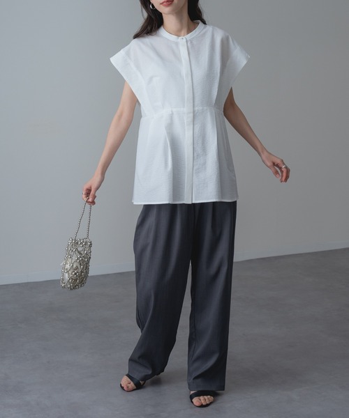 refinedworks(リファインドワークス)の「【refinedworks】サッカー 素材 の上品見え ブラウス(シャツ/ブラウス・レディース・ブルー/ホワイト/ブラック・FREE)」の22枚目の写真