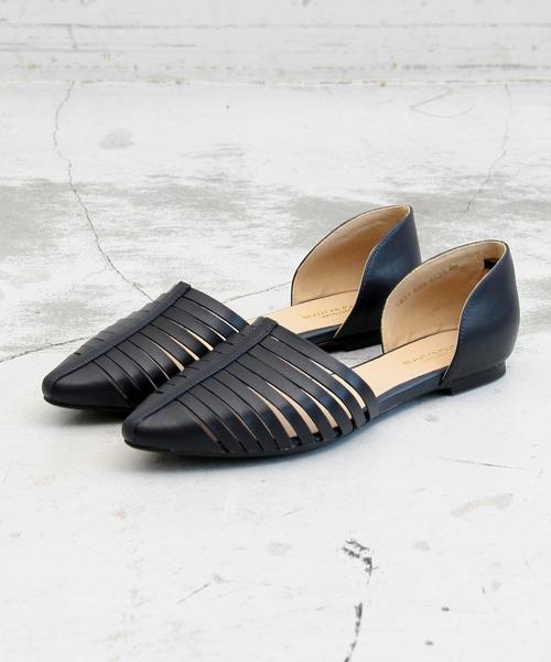 BEAUTY&YOUTH UNITED ARROWS（ビューティーアンドユースユナイテッドアローズ）の「BY∵ グラディエーターフラットパンプス ◆（パンプス・レディース・ブラウン/ホワイト/ネイビー・37h/36h/38/37/36）」の7枚目の写真