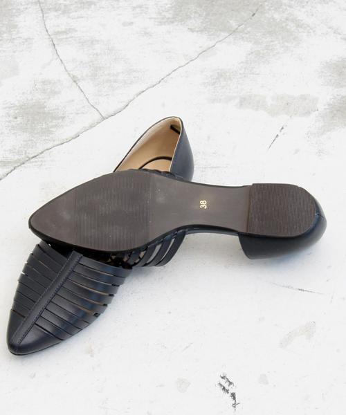 BEAUTY&YOUTH UNITED ARROWS（ビューティーアンドユースユナイテッドアローズ）の「BY∵ グラディエーターフラットパンプス ◆（パンプス・レディース・ブラウン/ホワイト/ネイビー・37h/36h/38/37/36）」の11枚目の写真