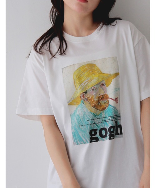 cheriella(シェリエラ)の「【cheriella】ゴッホグラフィックTシャツ GOGH GRAPHIC T-SHIRT(Tシャツ/カットソー・レディース・ブラック/チャコールグレー/オフホワイト・S/M/L)」の1枚目の写真