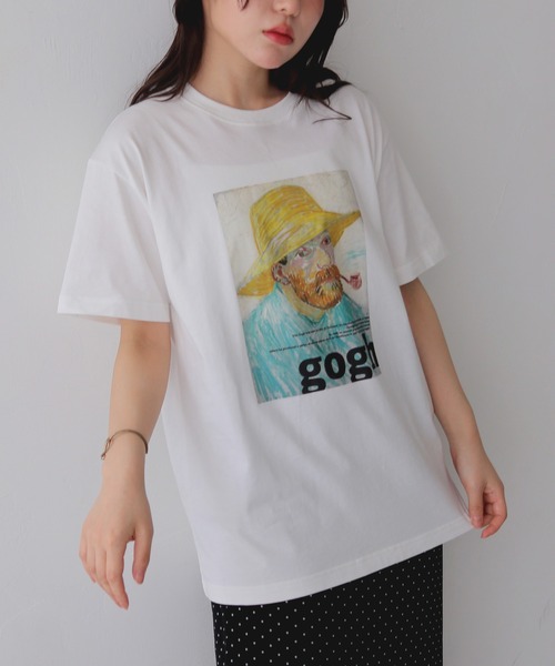 cheriella(シェリエラ)の「【cheriella】ゴッホグラフィックTシャツ GOGH GRAPHIC T-SHIRT(Tシャツ/カットソー・レディース・ブラック/チャコールグレー/オフホワイト・S/M/L)」の4枚目の写真