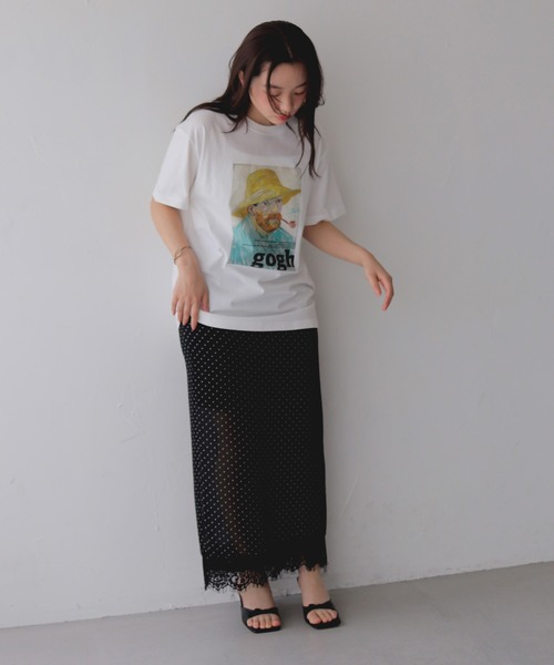 cheriella(シェリエラ)の「【cheriella】ゴッホグラフィックTシャツ GOGH GRAPHIC T-SHIRT(Tシャツ/カットソー・レディース・ブラック/チャコールグレー/オフホワイト・S/M/L)」の15枚目の写真
