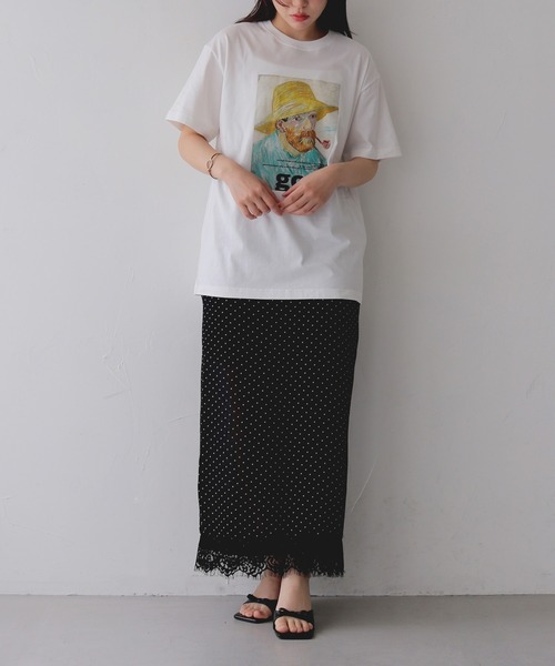 cheriella(シェリエラ)の「【cheriella】ゴッホグラフィックTシャツ GOGH GRAPHIC T-SHIRT(Tシャツ/カットソー・レディース・ブラック/チャコールグレー/オフホワイト・S/M/L)」の16枚目の写真