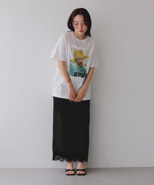 cheriella(シェリエラ)の「【cheriella】ゴッホグラフィックTシャツ GOGH GRAPHIC T-SHIRT(Tシャツ/カットソー・レディース・ブラック/チャコールグレー/オフホワイト・S/M/L)」の14枚目の写真