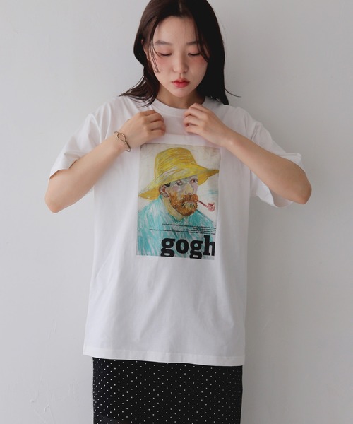 cheriella(シェリエラ)の「【cheriella】ゴッホグラフィックTシャツ GOGH GRAPHIC T-SHIRT(Tシャツ/カットソー・レディース・ブラック/チャコールグレー/オフホワイト・S/M/L)」の10枚目の写真