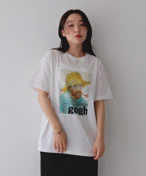 cheriella(シェリエラ)の「【cheriella】ゴッホグラフィックTシャツ GOGH GRAPHIC T-SHIRT(Tシャツ/カットソー・レディース・ブラック/チャコールグレー/オフホワイト・S/M/L)」の11枚目の写真