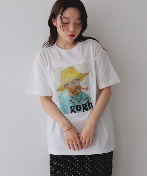 cheriella(シェリエラ)の「【cheriella】ゴッホグラフィックTシャツ GOGH GRAPHIC T-SHIRT(Tシャツ/カットソー・レディース・ブラック/チャコールグレー/オフホワイト・S/M/L)」の5枚目の写真