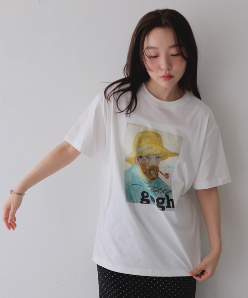 cheriella(シェリエラ)の「【cheriella】ゴッホグラフィックTシャツ GOGH GRAPHIC T-SHIRT(Tシャツ/カットソー・レディース・ブラック/チャコールグレー/オフホワイト・S/M/L)」の12枚目の写真
