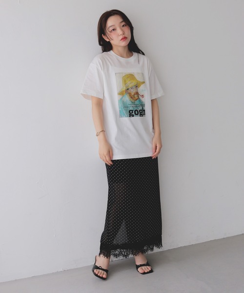 cheriella(シェリエラ)の「【cheriella】ゴッホグラフィックTシャツ GOGH GRAPHIC T-SHIRT(Tシャツ/カットソー・レディース・ブラック/チャコールグレー/オフホワイト・S/M/L)」の20枚目の写真