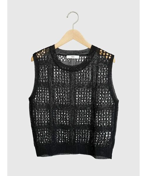 FIKA.（フィーカ）の「Crochet sleeveless knit（ニット/セーター・レディース・アイボリー/ブラック/ブラウン・MEDIUM）」の6枚目の写真