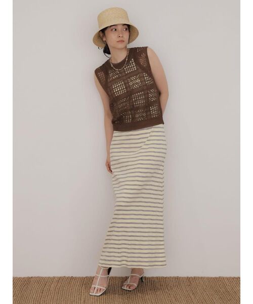 FIKA.（フィーカ）の「Crochet sleeveless knit（ニット/セーター・レディース・アイボリー/ブラック/ブラウン・MEDIUM）」の10枚目の写真