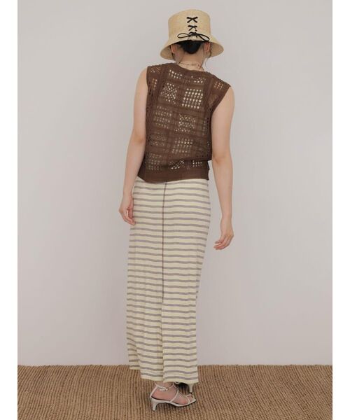 FIKA.（フィーカ）の「Crochet sleeveless knit（ニット/セーター・レディース・アイボリー/ブラック/ブラウン・MEDIUM）」の12枚目の写真