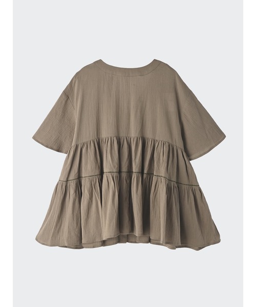 Brown&Street(ブラウンアンドストリート)の「コットンティアードブラウス(シャツ/ブラウス・レディース・ホワイト/ライトカーキ/ブラック・FREE)」の17枚目の写真