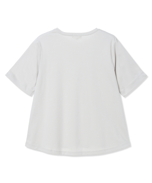 A/C DESIGN BY ALPHA CUBIC(エーシーデザインバイアルファキュービック)の「【ALCOLLAGEプリント】ラウンドヘムプリントTシャツ【すごツヤ・UVカット・接触冷感】(Tシャツ/カットソー・レディース・ライトグレー/ブラック/オフホワイト・LL/3L/M/L)」の22枚目の写真