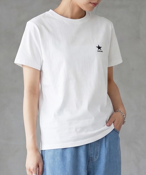 SELECT LEVERY(セレクトリベリー)の「星ワンポイント刺繍ロゴTシャツ(Tシャツ/カットソー・レディース・ブラック/オフホワイト・FREE)」の20枚目の写真