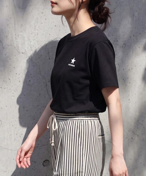 SELECT LEVERY(セレクトリベリー)の「星ワンポイント刺繍ロゴTシャツ(Tシャツ/カットソー・レディース・ブラック/オフホワイト・FREE)」の11枚目の写真