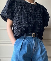 FACTOTUM | エンボスパフスリーブトップス(Tシャツ/カットソー)