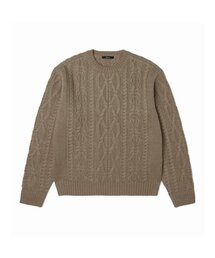 ADHOC（アドホック）の「男女共用CABLEプルオーバー (LT-BEIGE) (HZALK82-23)（ニット/セーター）」