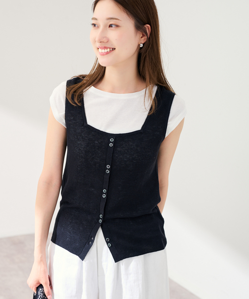 FRAMeWORK(フレームワーク)の「HOWIECLOTHING×FRAMeWORK 2WAYニット(ニット/セーター・レディース・ブラック/ボルドー・FREE)」の18枚目の写真