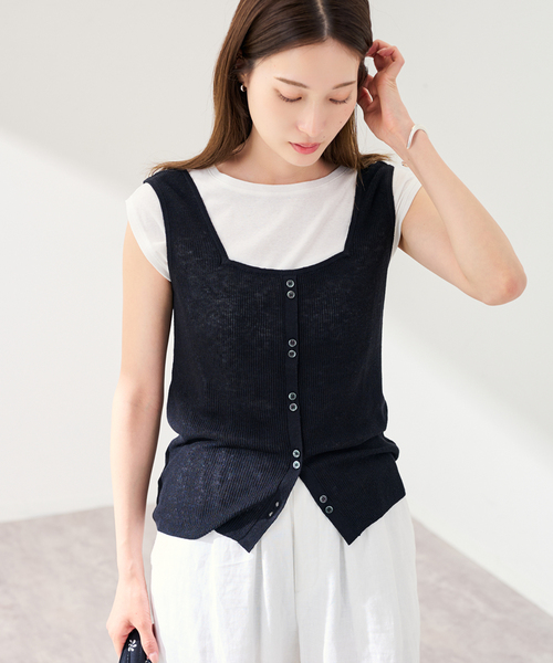 FRAMeWORK(フレームワーク)の「HOWIECLOTHING×FRAMeWORK 2WAYニット(ニット/セーター・レディース・ブラック/ボルドー・FREE)」の19枚目の写真
