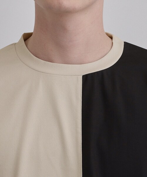 tk.TAKEO KIKUCHI（ティーケータケオキクチ）の「異素材ブロック切替Tシャツ（Tシャツ/カットソー・メンズ・ベージュ系その他7/ホワイト系5/ブラック系4・02/03/04）」の20枚目の写真