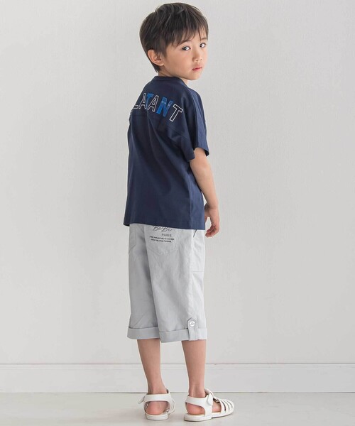 BeBe(ベベ)の「【お揃い】【神戸タータン×BeBe】チェックポケットバックロゴ半袖Tシャツ(90~150cm)(Tシャツ/カットソー・キッズ・ネイビー・140cm/130cm/150cm)」の5枚目の写真