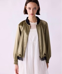 eyelash lace satin reversible blouson