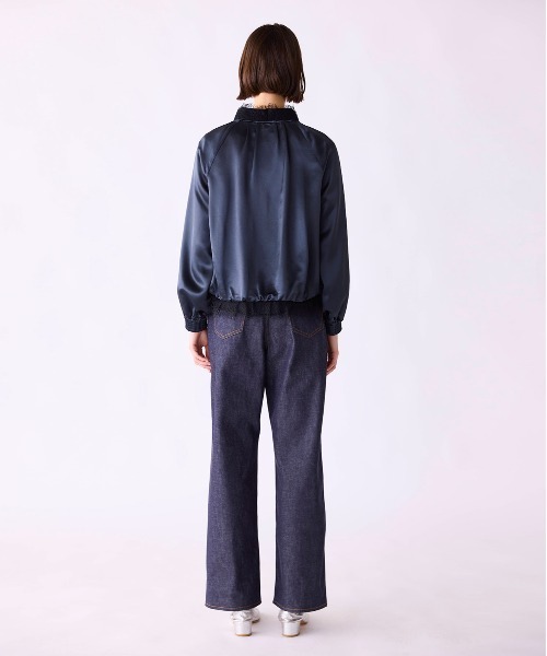 Marilyn Moon（マリリンムーン）の「eyelash lace satin reversible blouson（ブルゾン・レディース・オフホワイト/スミクロ/オリーブ・FREE）」の17枚目の写真