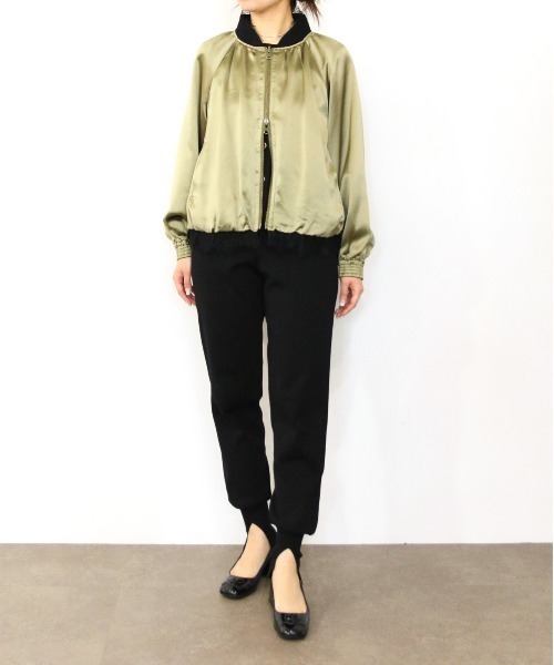 Marilyn Moon（マリリンムーン）の「eyelash lace satin reversible blouson（ブルゾン・レディース・オフホワイト/スミクロ/オリーブ・FREE）」の20枚目の写真