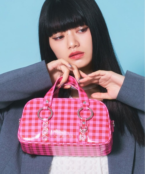 Casselini(キャセリーニ)の「Casselini(キャセリーニ)リングミニボストン(ボストンバッグ・レディース・ピンク/ブルー/ブラック/ホワイト・FREE)」の1枚目の写真