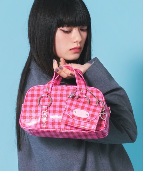 Casselini(キャセリーニ)の「Casselini(キャセリーニ)リングミニボストン(ボストンバッグ・レディース・ピンク/ブルー/ブラック/ホワイト・FREE)」の14枚目の写真