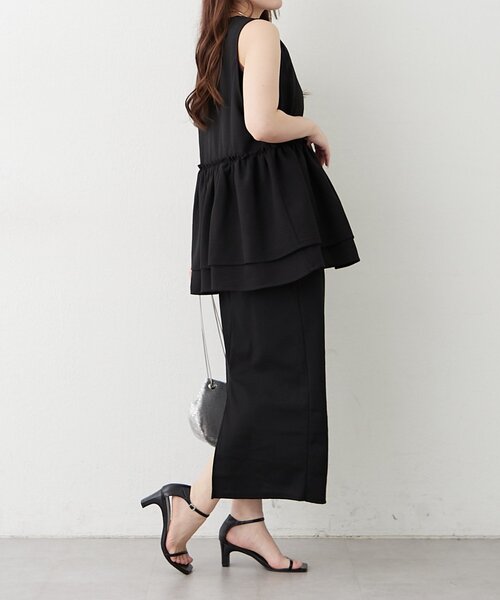 continuer de NICE CLAUP（コンティニューデナイスクラップ）の「【カップ付き♪】配色ヘンリータンクワンピ（ワンピース・レディース・カーキ/ブラウン/ブラック・FREE）」の7枚目の写真