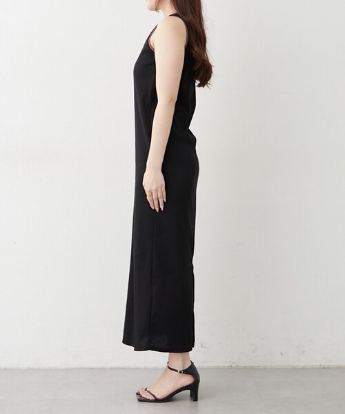 continuer de NICE CLAUP（コンティニューデナイスクラップ）の「【カップ付き♪】配色ヘンリータンクワンピ（ワンピース・レディース・カーキ/ブラウン/ブラック・FREE）」の9枚目の写真