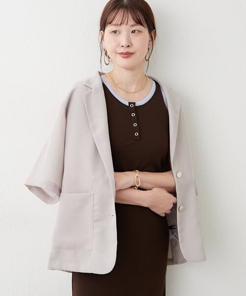 continuer de NICE CLAUP（コンティニューデナイスクラップ）の「【カップ付き♪】配色ヘンリータンクワンピ（ワンピース・レディース・カーキ/ブラウン/ブラック・FREE）」の21枚目の写真