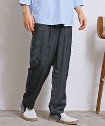 接触冷感総柄無地ワイドパンツ