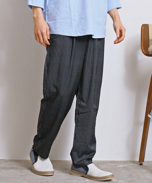 TopIsm(トップイズム)の「接触冷感総柄無地ワイドパンツ(その他パンツ・メンズ・ブラック/チャコールグレー/ストライプ/ネイビー/ネイビー系/その他・XXL/L/M/XL)」の6枚目の写真